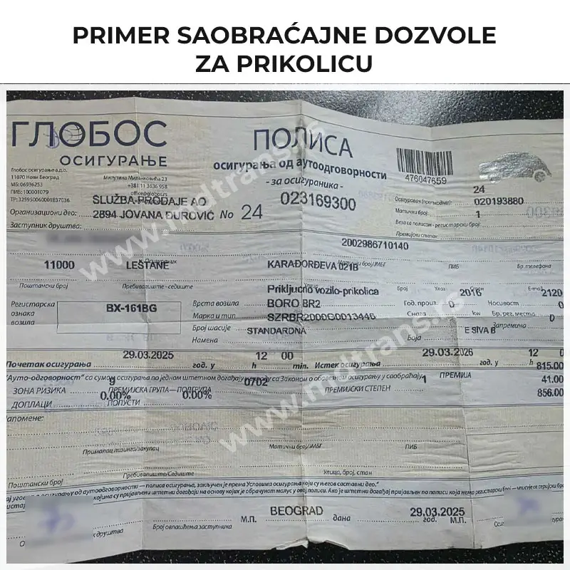 Primer kasko osiguranja za prikolicu Primer kasko osiguranja za prikolicu