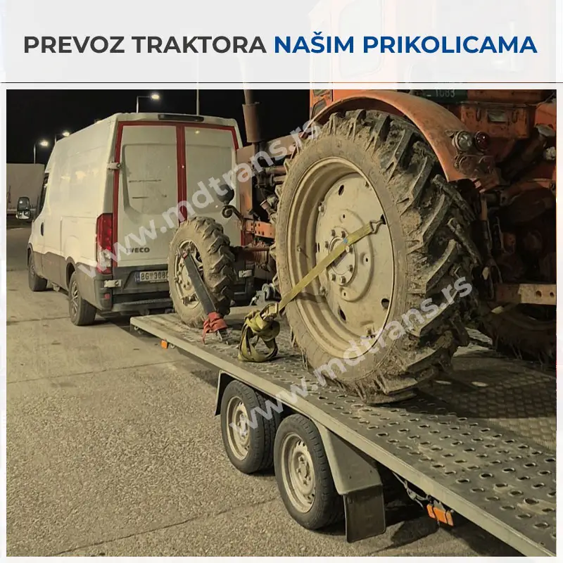 Prevoz traktora na autoprikolici