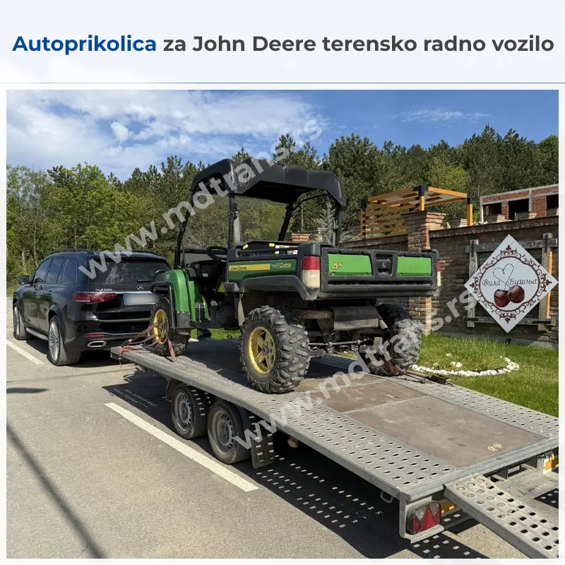 Autoprikolica za prevoz John Deere terenskog radnog vozila