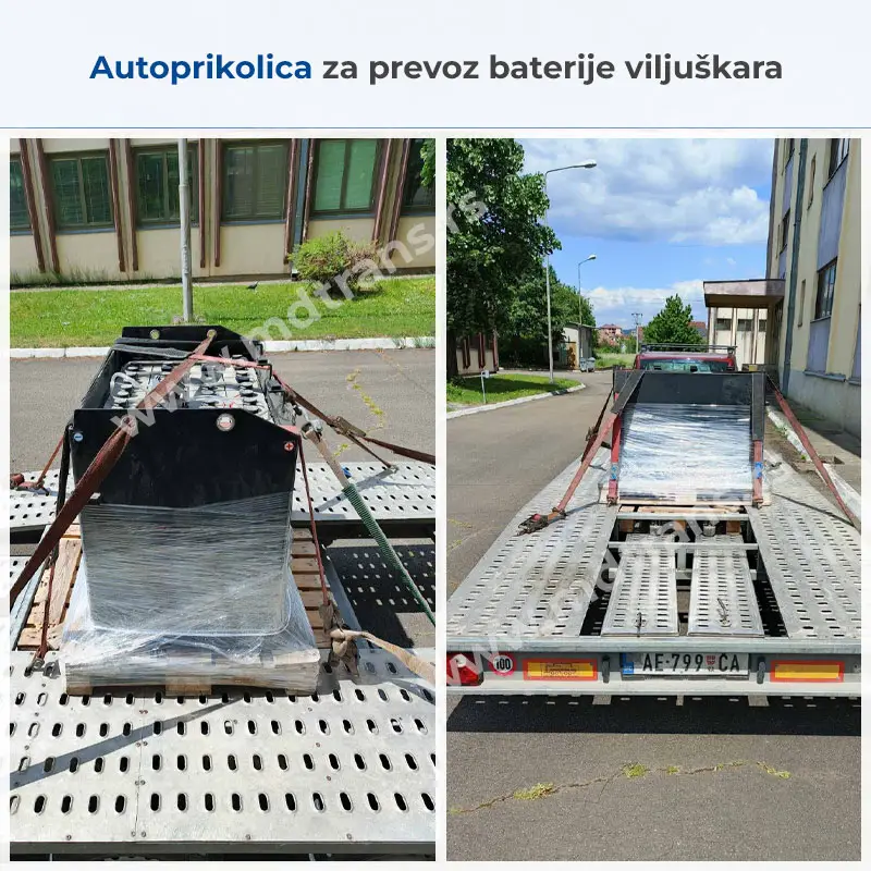 Autoprikolica za prevoz baterije viljuškara