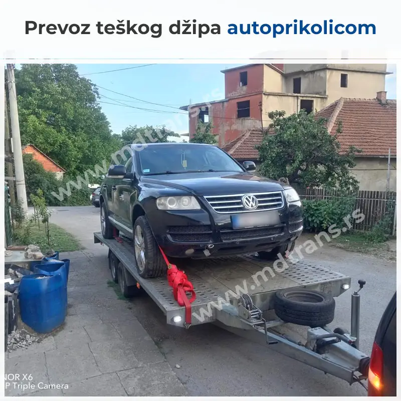 Prevoz teškog džipa autoprikolicom