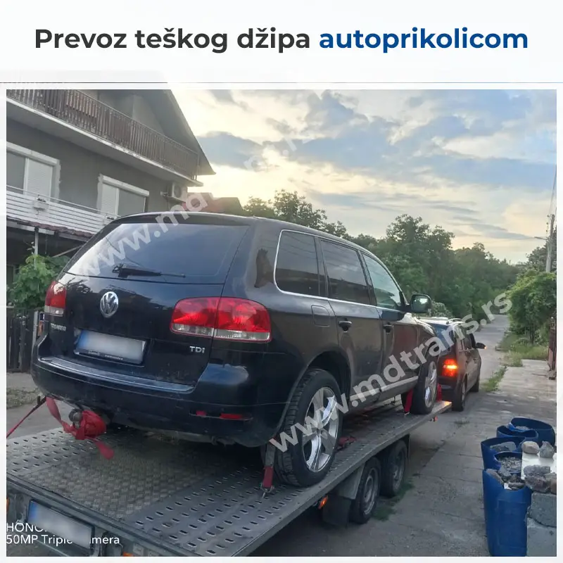 Prevoz teškog džipa autoprikolicom