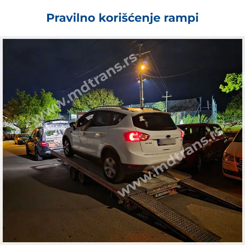 Primer pravilnog koriscenja rampi na prikolici